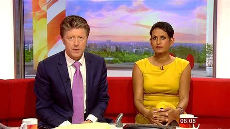 Naga Munchetty nipple pokies in clingy dress .